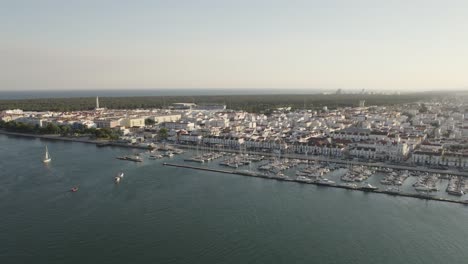 Aerial-View-Of-Vila-Real-De-Santo-Antonio-Marina-In-Portugal