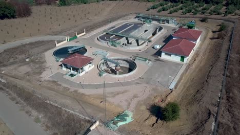 aerial view of a sewage plant