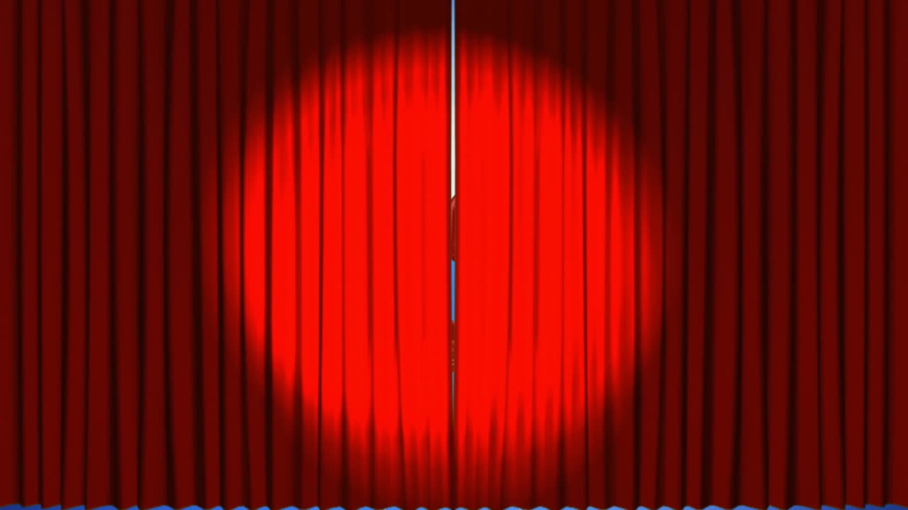 cortinas de teatro que revelan un globo número 21