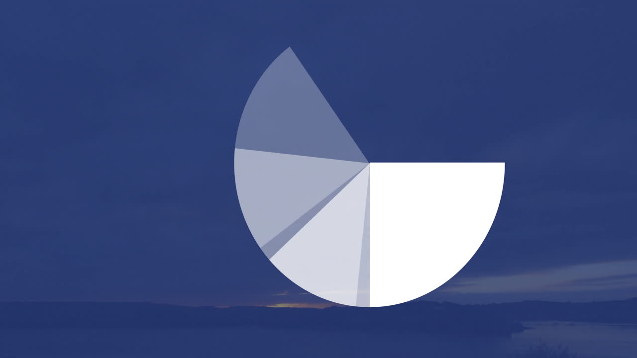 Animating pie chart over dusk landscape