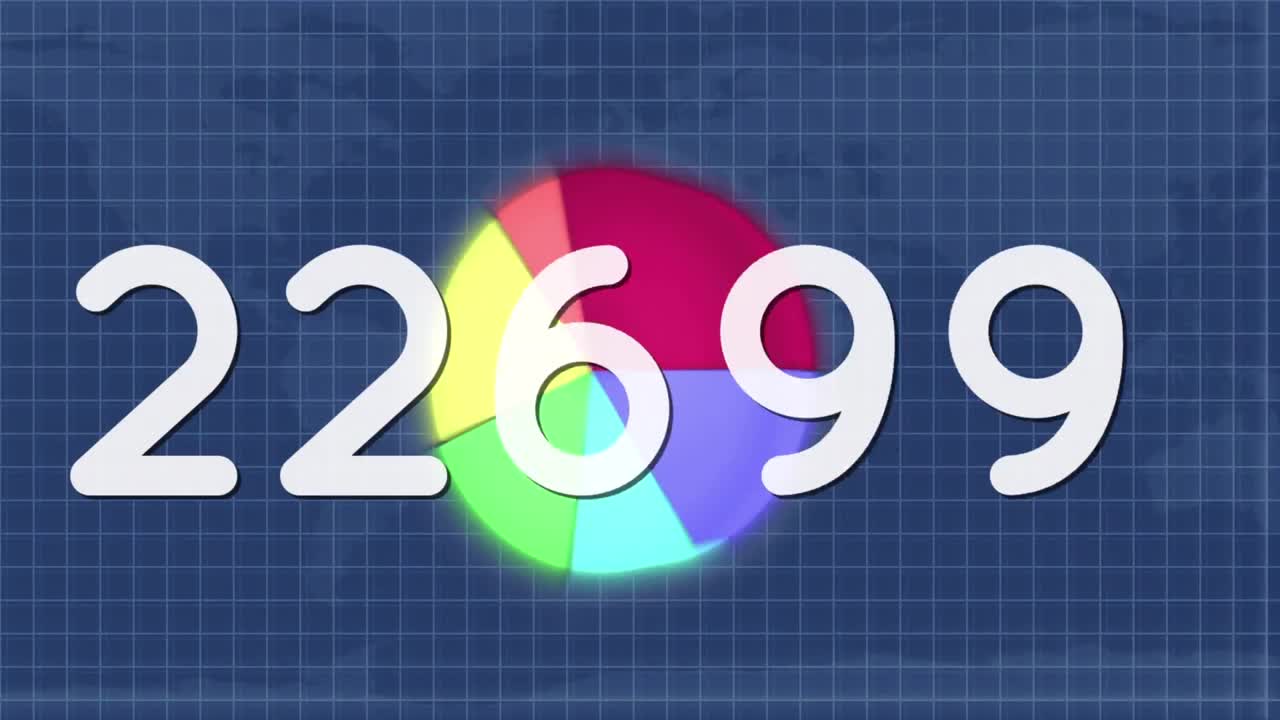 animación de números que cambian a través de la red de conexiones con las estadísticas