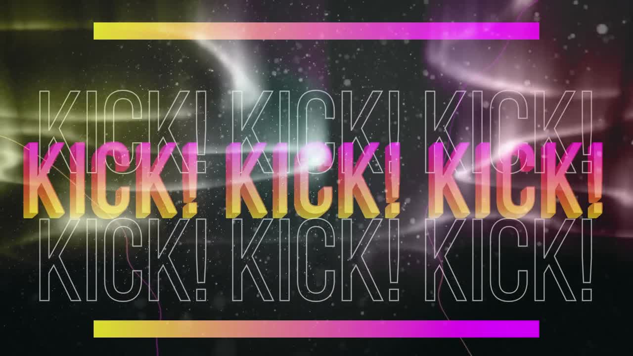 추상적인 배경 위에 눈이 내리는 외침과 함께  ⁇  텍스트의 애니메이션