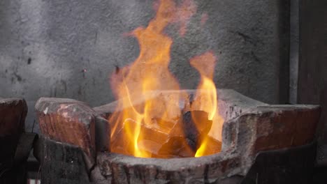 street food stall barbecue close up