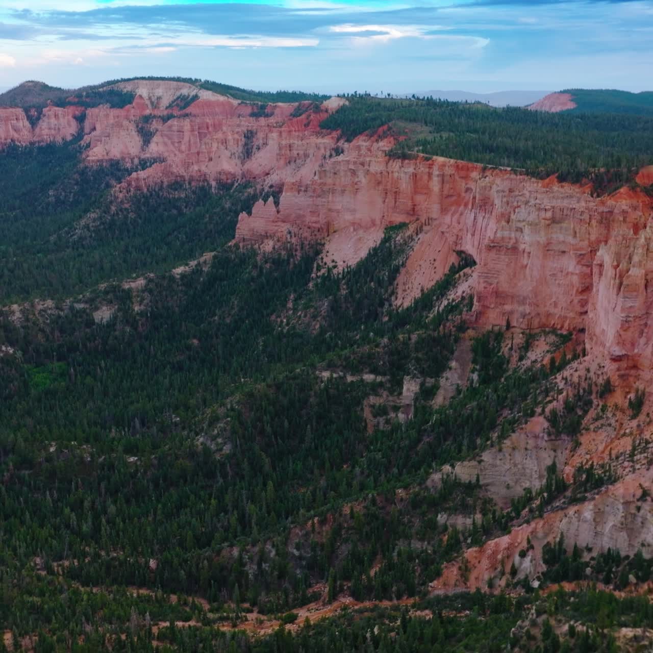 Gorgeous scenery of amazing canyons with pine forest at foot. Lovely blue skies at backdrop. Zion Canyon, Utah, USA