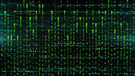animation of green digital code raining down on black background resembling matrix