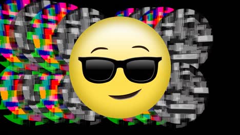 Face-with-sunglasses-emoji--and-static