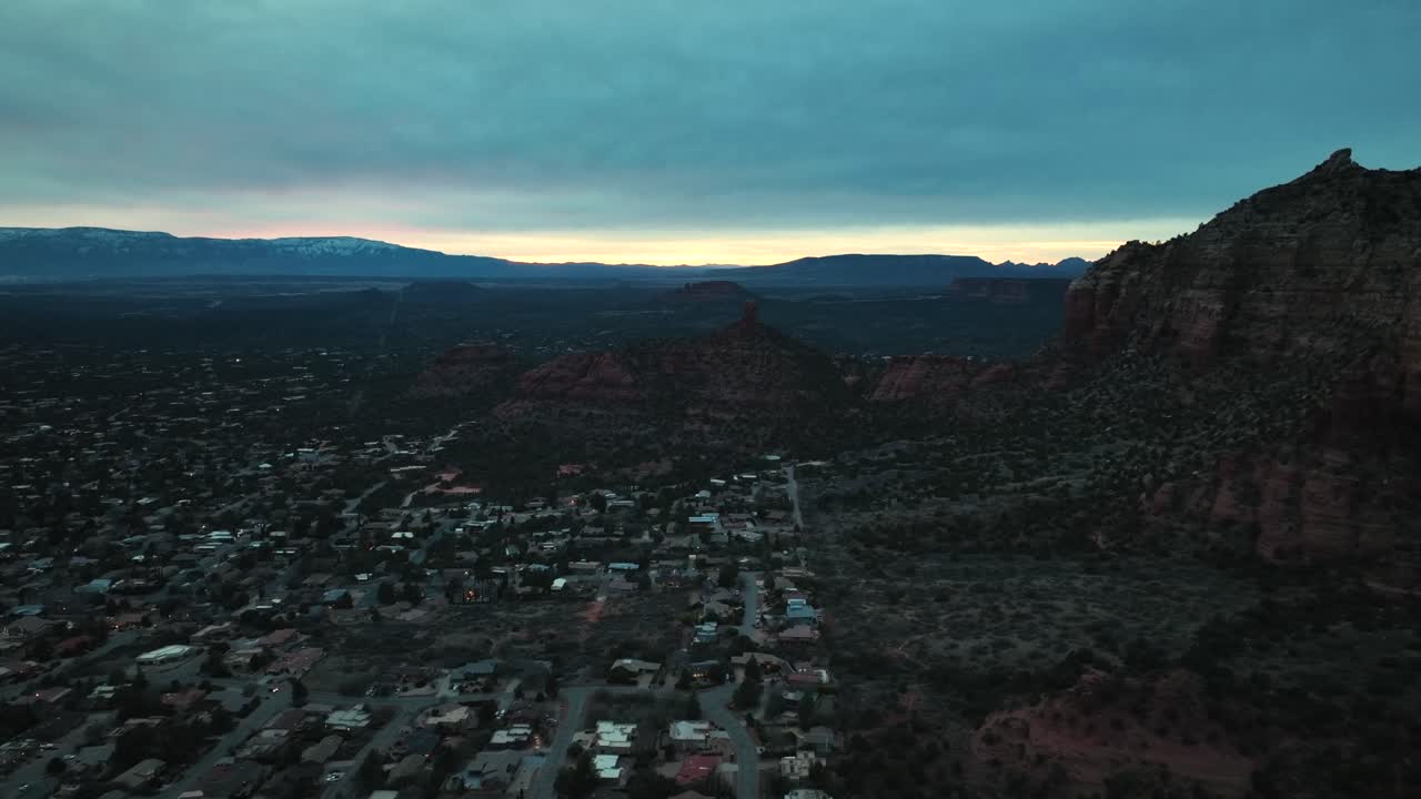 Sedona Resort Town With Sandstone Cliffs At The Background In Arizona, USA