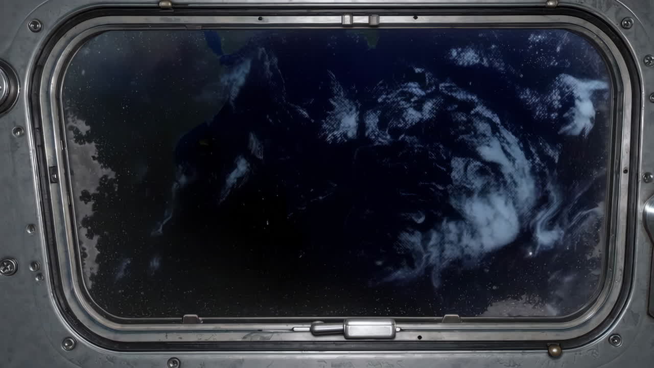 Earth View from Spacecraft Window