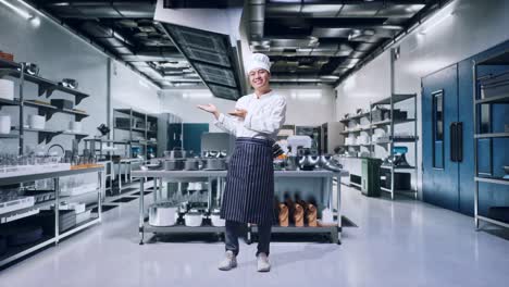 chef en una cocina comercial moderna
