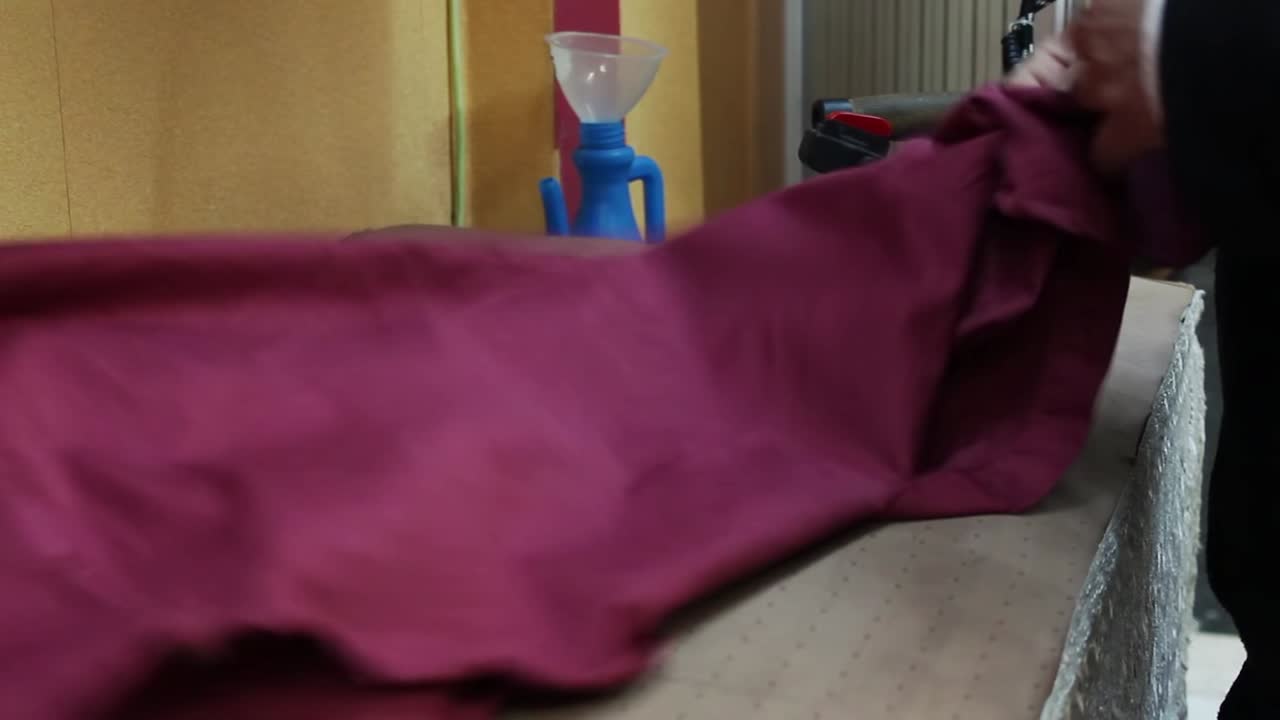 Tailor Process Of Sewing Fabric