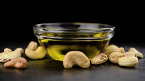 cashew oil on a rotating plate (seamless loopable)