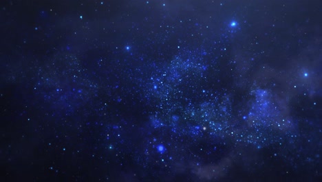 Blauer-Nebel-Im-Universum,-Weltraum