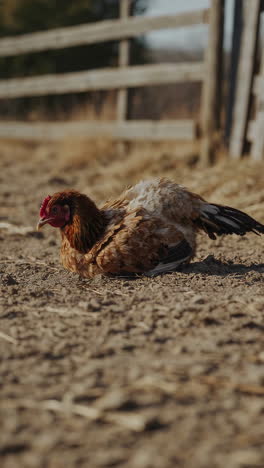 chicken on farmland