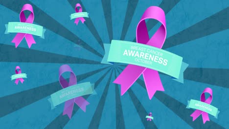 Animation-of-breast-cancer-awareness-text-on-blue-background