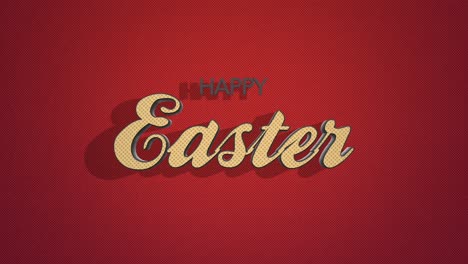 Retro-Happy-Easter-text-on-red-vintage-texture-in-80s-style