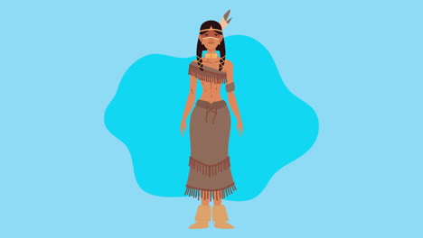 female indigenus ethnicity character animation