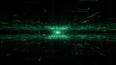 digital cyberspace with particles and digital data network connections. high speed connection and data analysis technology digital abstract background concept. seamless loop. 4k