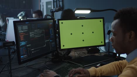 programmer working in common office