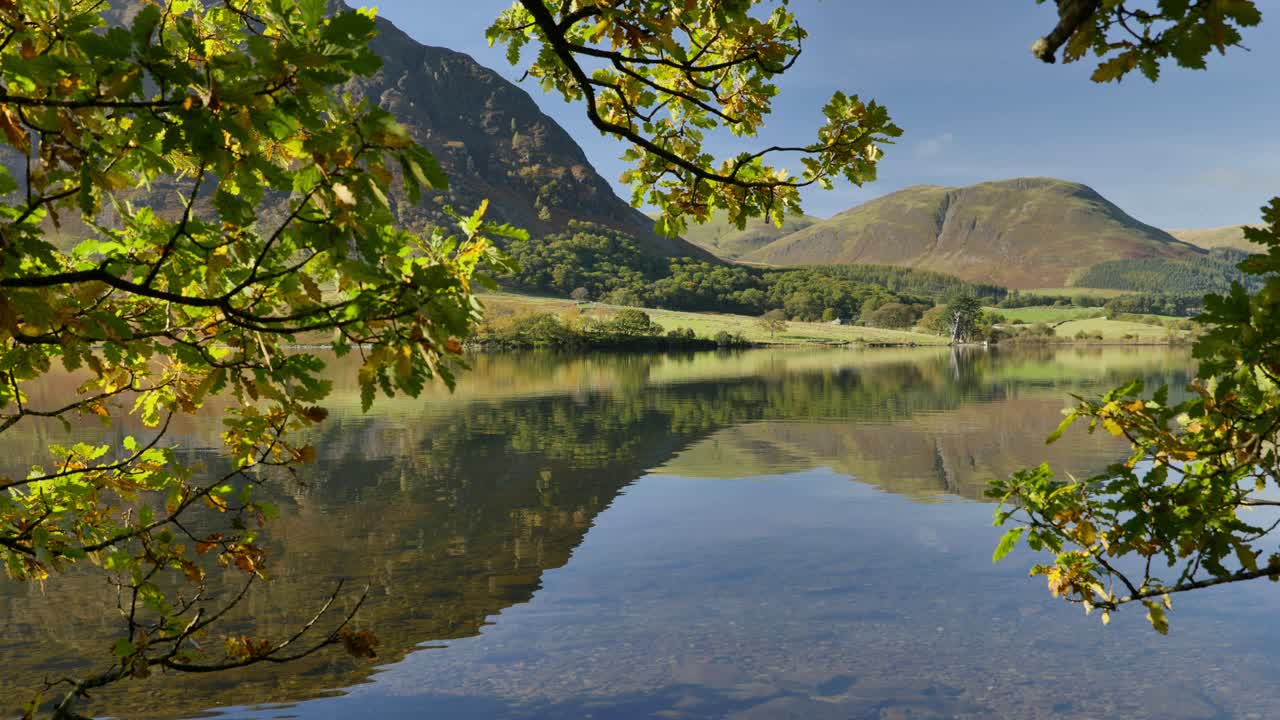 Autumnal view of Crummock water, Lake District, England