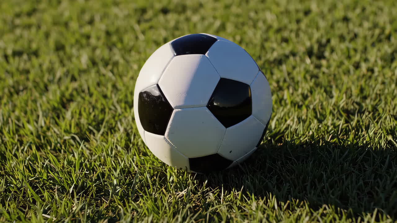 Palla da calcio su un campo erboso