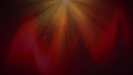 animation of light trails over red shapes on black background