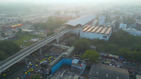 aerial view of 1090 chauraha gomti nagar, dr ambedkar dwar, lucknow metro and lucknow charbagh railway station and lucknow city