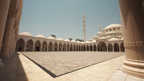 exterior view of a mosque courtyard
