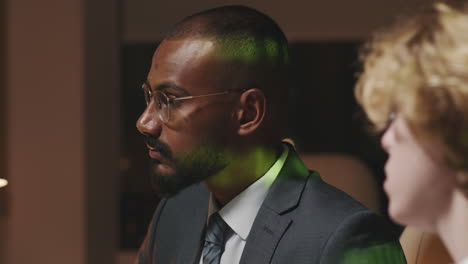 multi-ethnic colleagues having conversation