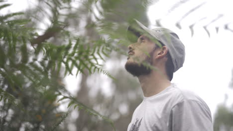 finding peace in nature woods spanish man closeup