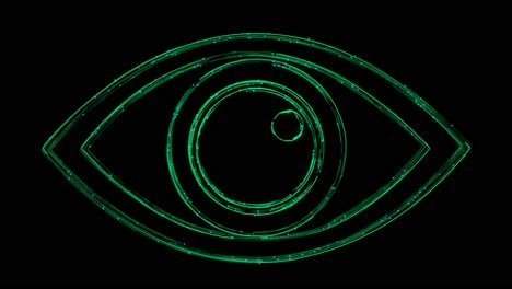 tech eye animated icon appearing with lines on black eye future technology biometric screening eye