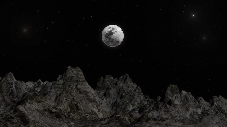 Lua e terra misteriosa.