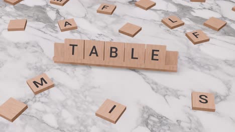 palabra de mesa en el scrabble