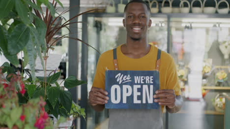 friendly florist welcoming customers