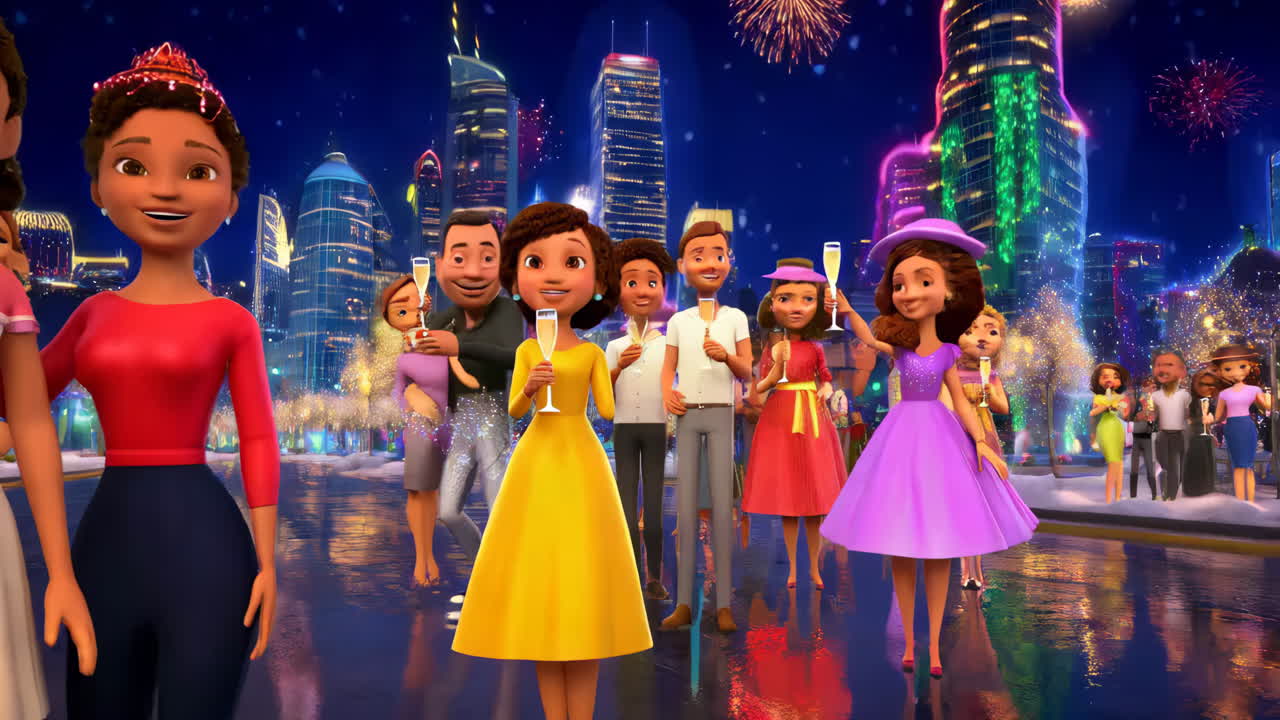 Animated New Year's Eve Celebration