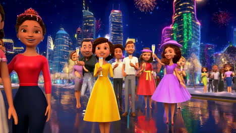 animated new year's eve celebration