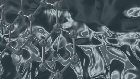 animación de modelos micro de moléculas sobre un fondo gris