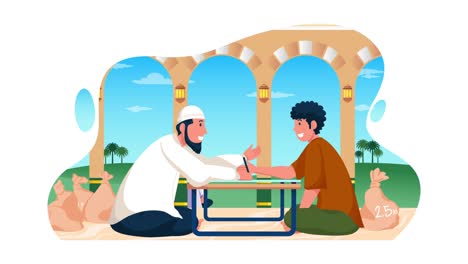 people-greeting-each-other-on-Eid-Mubarak-2D-flat-animation-4k