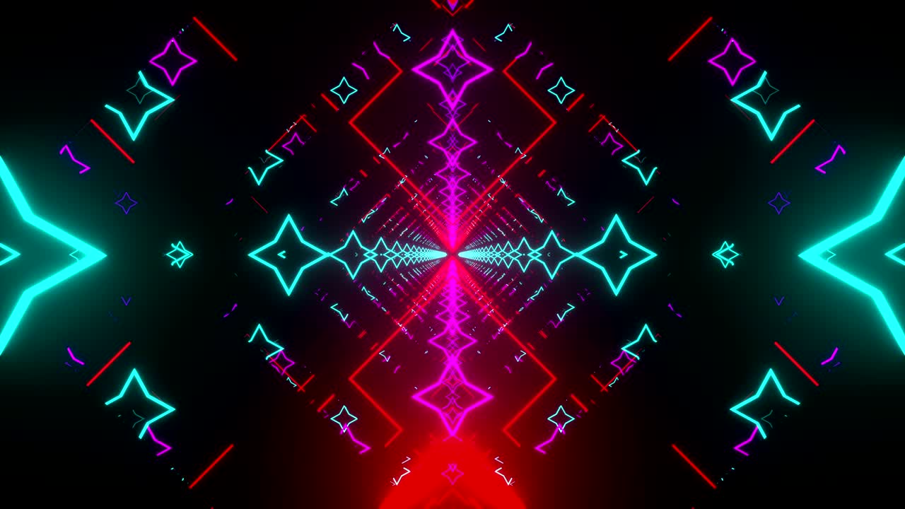bucle de túnel de neón rotativo de 4k