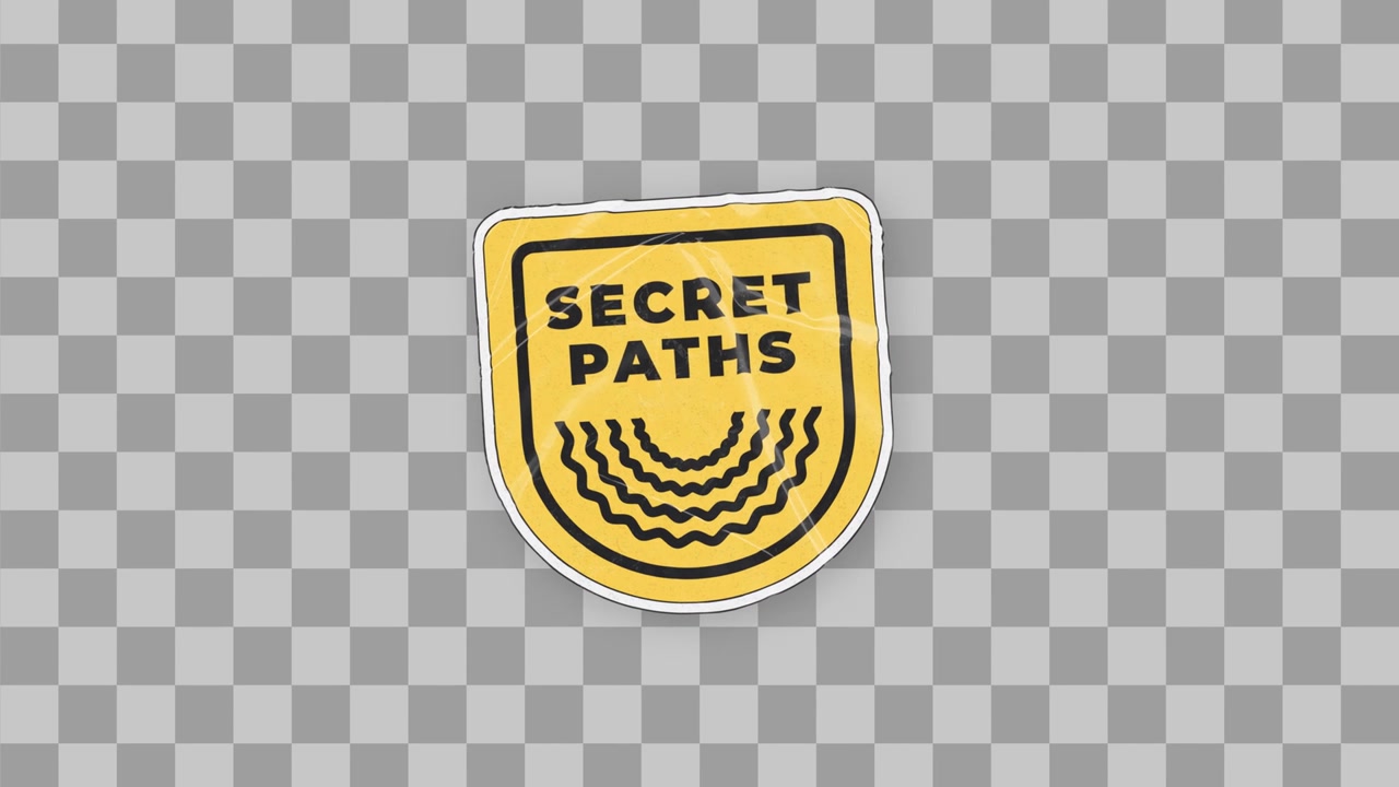 Pegatina de insignia de caminos secretos