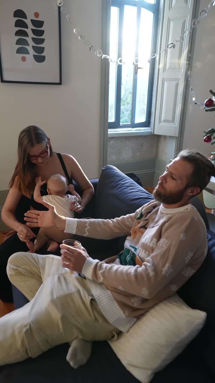 크리스마스 동안 집에서 가족