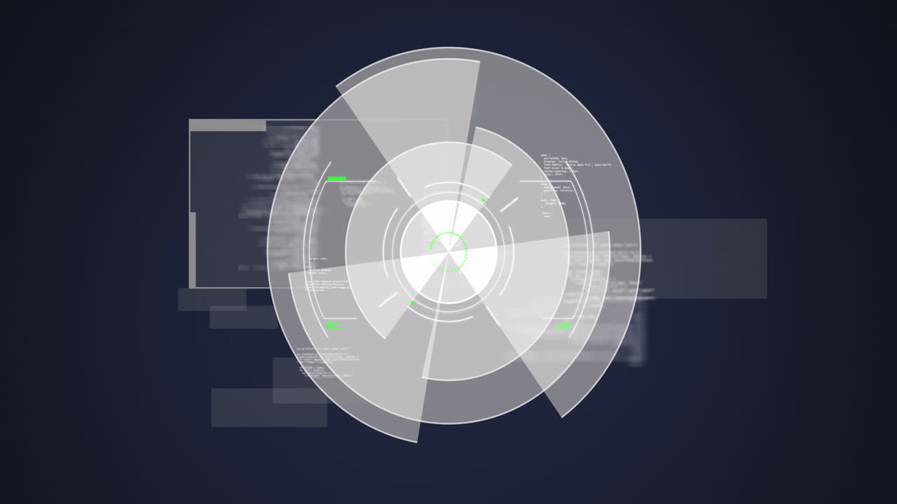 animación de escaneos y procesamiento de datos en pantalla digital