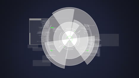Animation of scopes scanning and data processing on digital screen