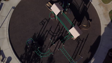 aerial of an empty playground in los angeles, california