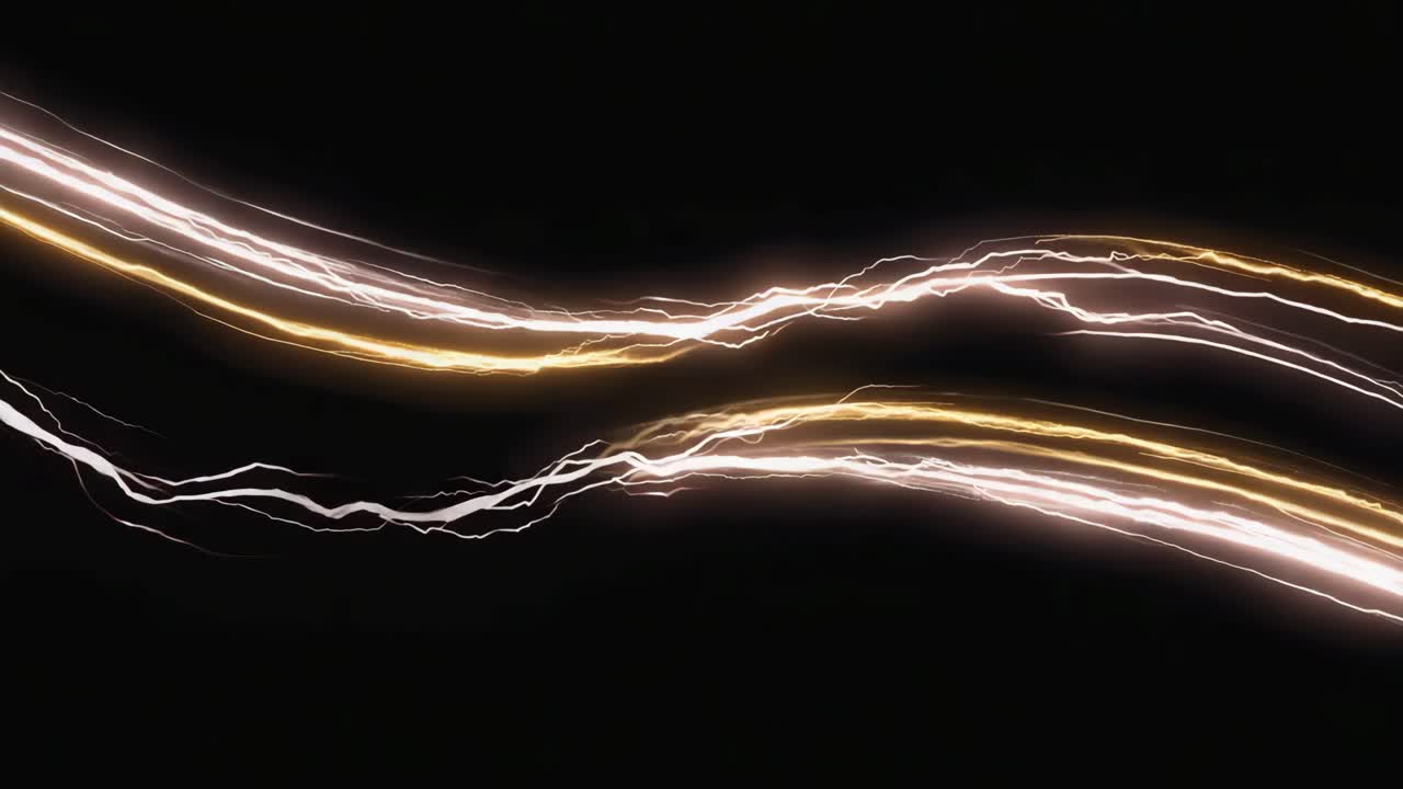 Abstract Lightning Streaks on Black Background