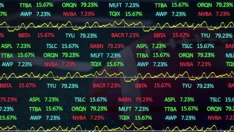 Animation-Der-Finanzdatenverarbeitung-über-Einem-American-Football-Ball