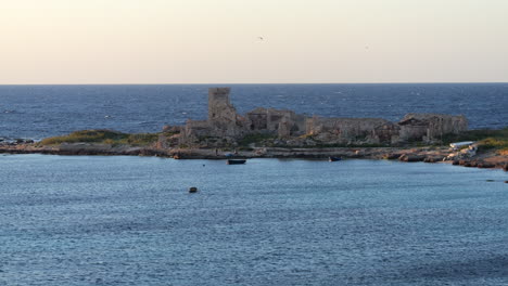 la tonnara di san giuliano former tuna trap and historic site in the province of trapani, sicily, italy. static shot