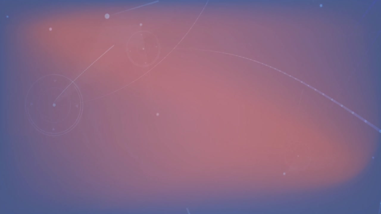 오렌지색 배경에 빛의 흔적이 있는 모양과 선의 애니메이션