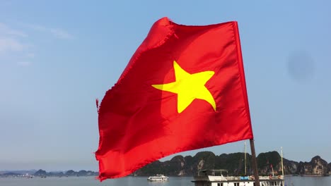 vietnamese flag floating in the wind