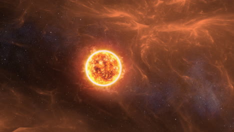 a vibrant depiction of a star in a nebula