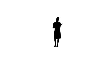 silhouette woman holding a notepad